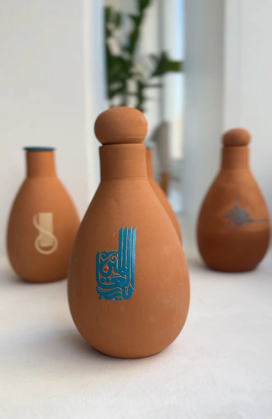 Clay bottle AlkaOla arabic design